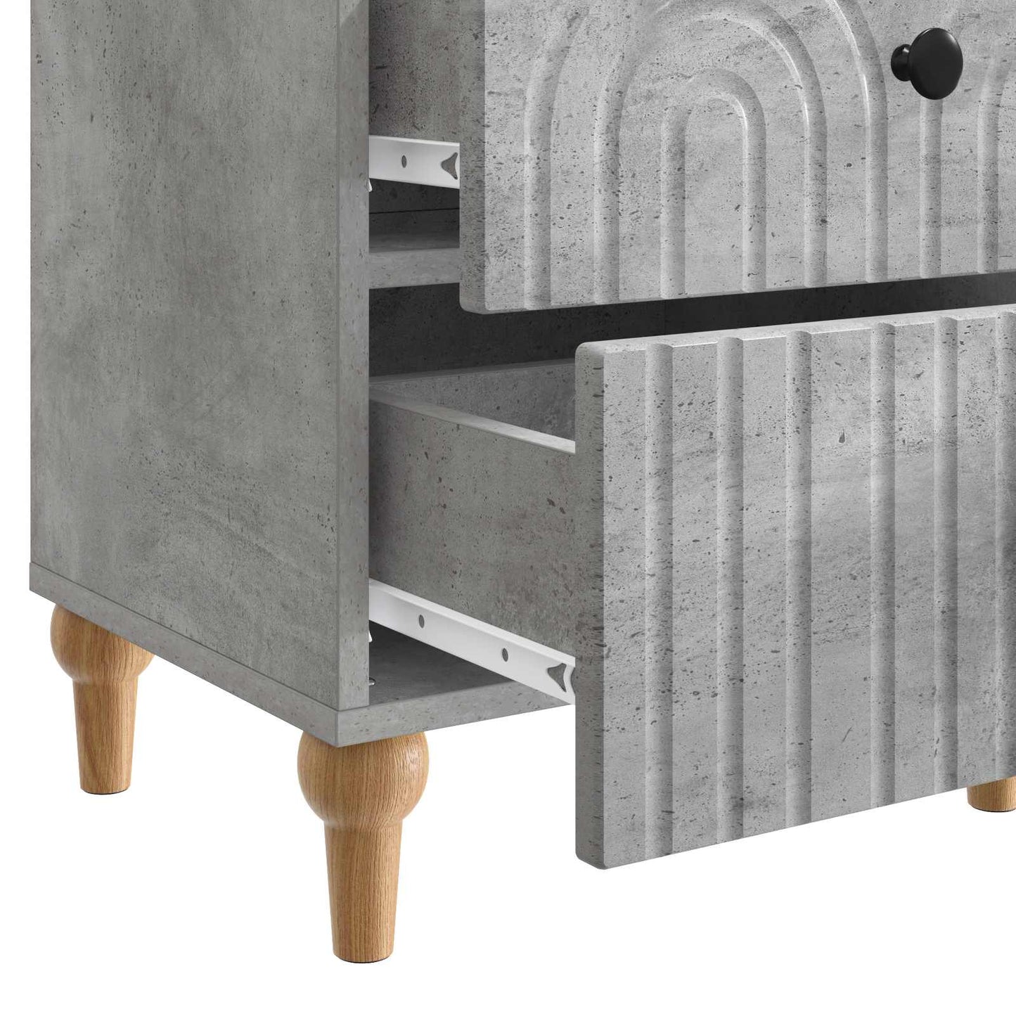 Bedside Cabinet Concrete Grey 43 x 34.5 x 48 cm Engineered Wood