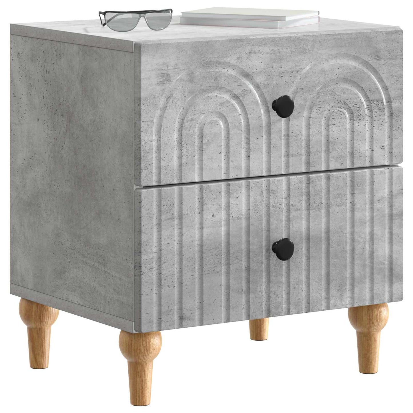 Bedside Cabinet Concrete Grey 43 x 34.5 x 48 cm Engineered Wood