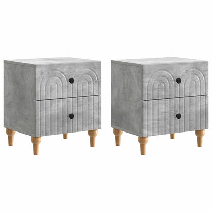 Bedside Cabinet 2 pcs Concrete Grey 43 x 34.5 x 48 cm
