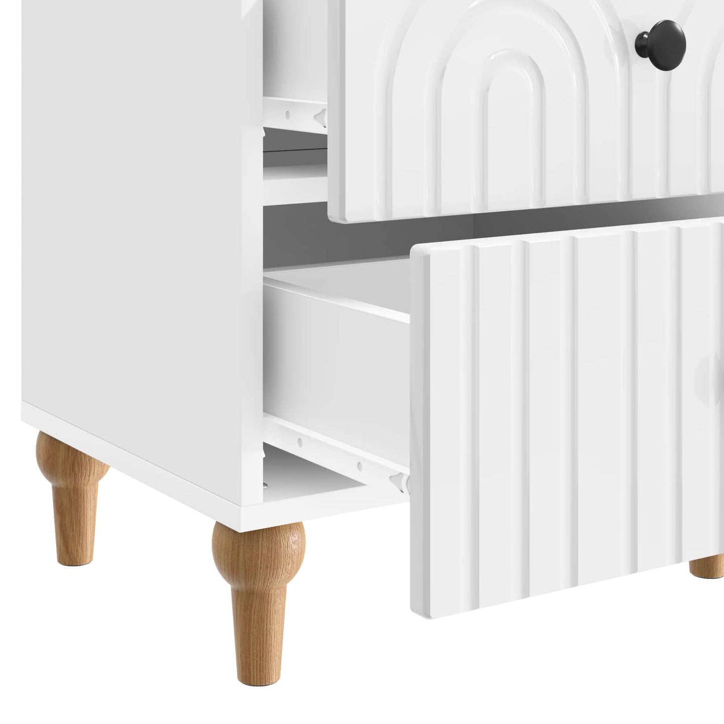Bedside Cabinet with Drawer High Gloss White 43 x 34.5 x 48 cm