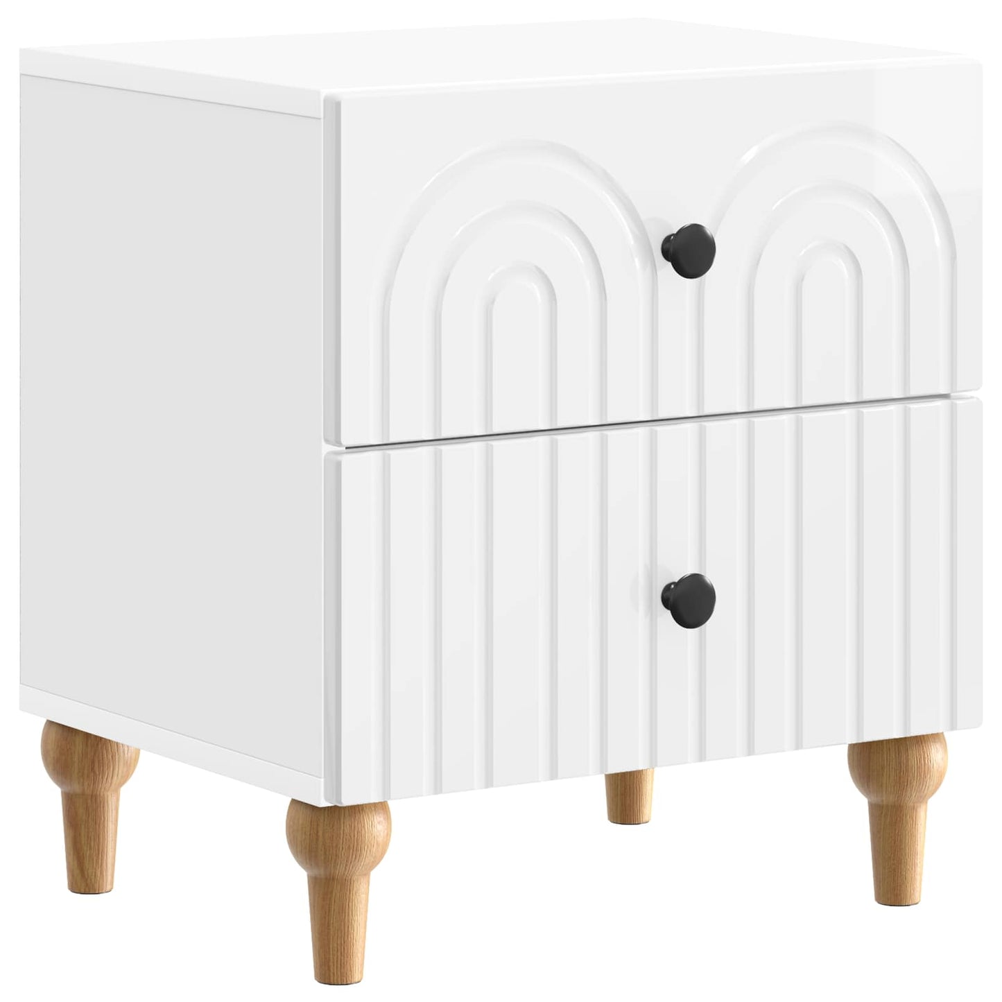 Bedside Cabinet with Drawer High Gloss White 43 x 34.5 x 48 cm