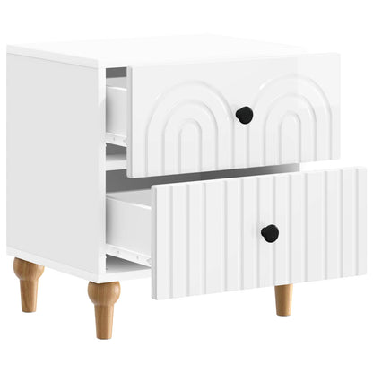 Bedside Cabinet with Drawer High Gloss White 43 x 34.5 x 48 cm