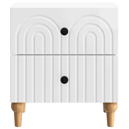 Bedside Cabinet 2 pcs High Gloss White 43 x 34.5 x 48 cm