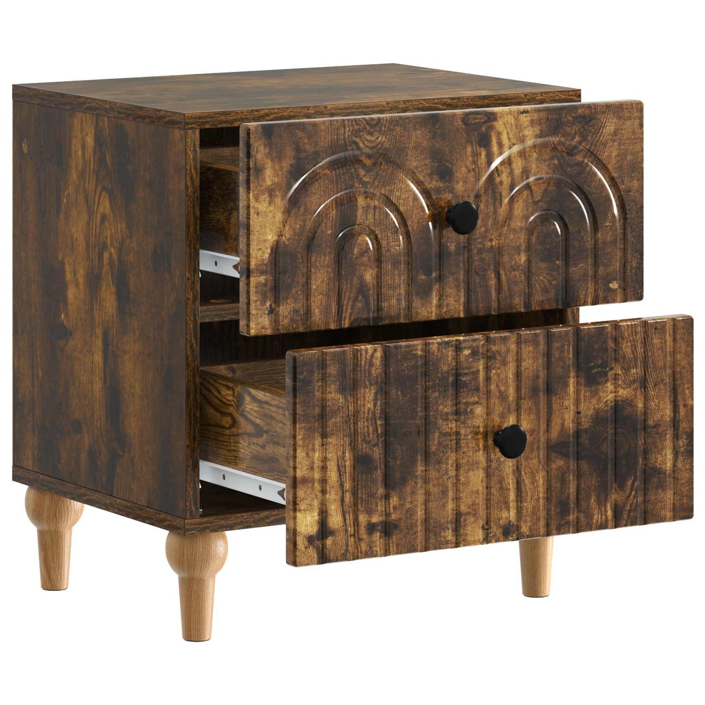 Bedside Cabinet 2 pcs Smoked Oak 43 x 34.5 x 48 cm
