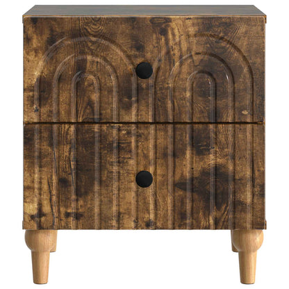 Bedside Cabinet with Drawer 2 pcs Smoked Oak 43 x 34.5 x 48 cm