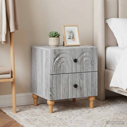 Bedside Cabinet with Drawer 2 pcs Grey Sonoma 43 x 34.5 x 48 cm