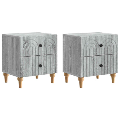 Bedside Cabinet with Drawer 2 pcs Grey Sonoma 43 x 34.5 x 48 cm