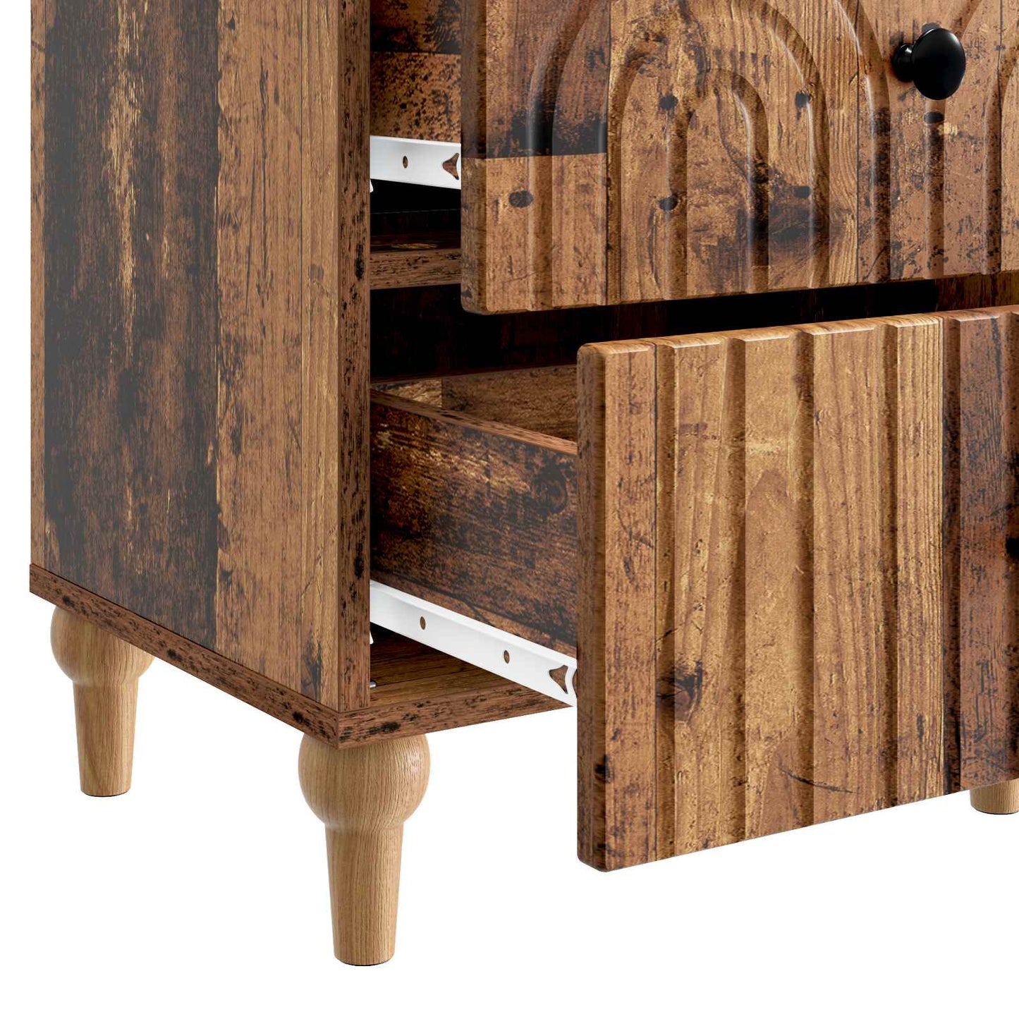 Bedside Cabinet 2 pcs Old Wood 43 x 34.5 x 48 cm