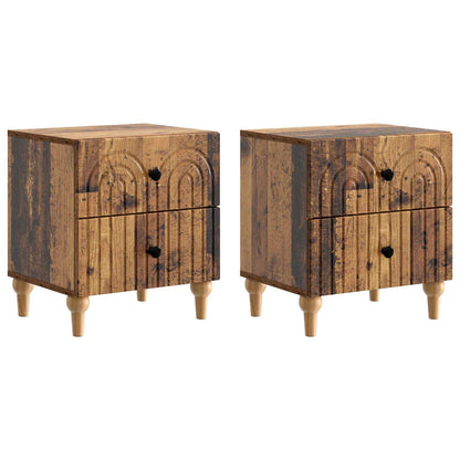 Bedside Cabinet 2 pcs Old Wood 43 x 34.5 x 48 cm