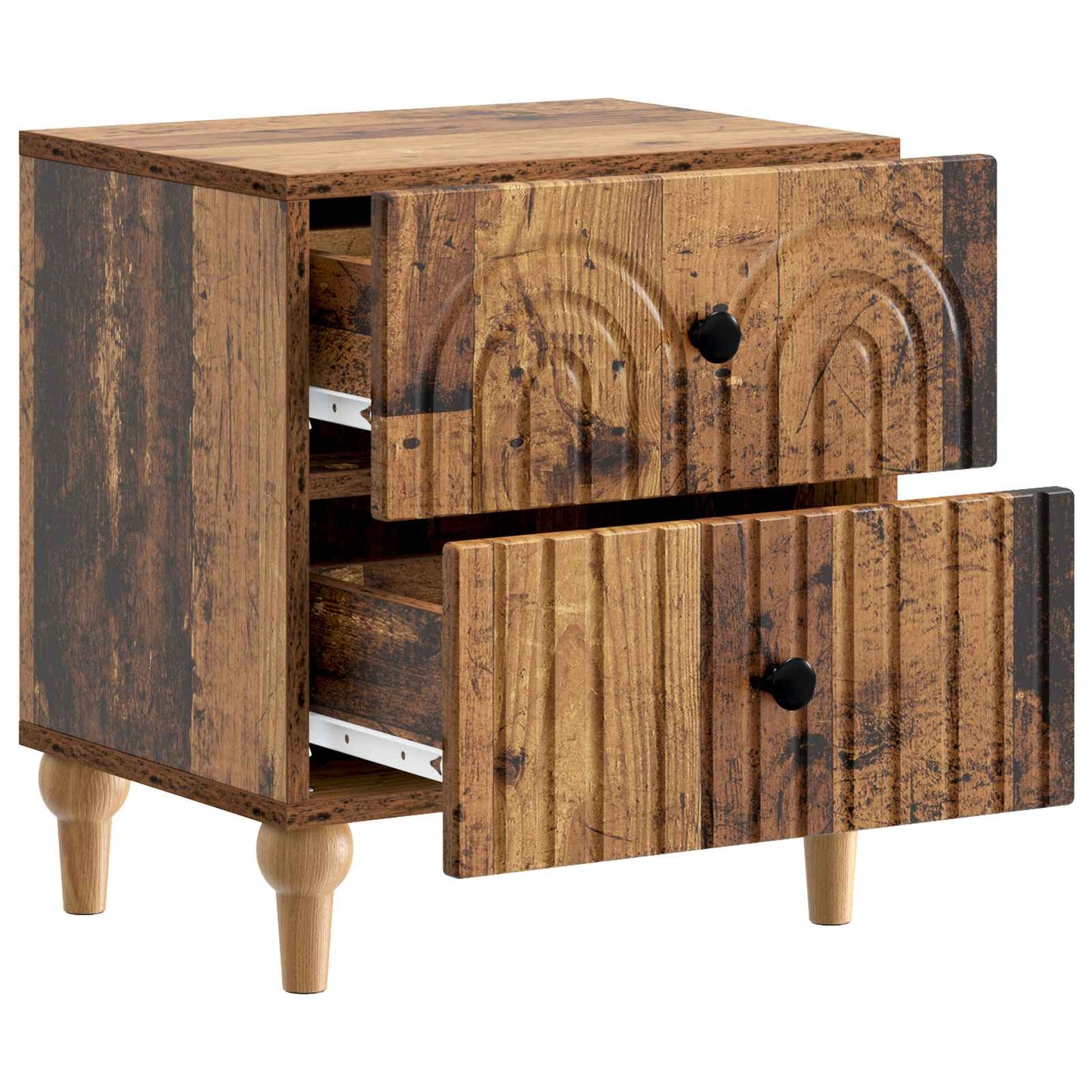 Bedside Cabinet with Drawer 2 pcs Old Wood 43 x 34.5 x 48 cm