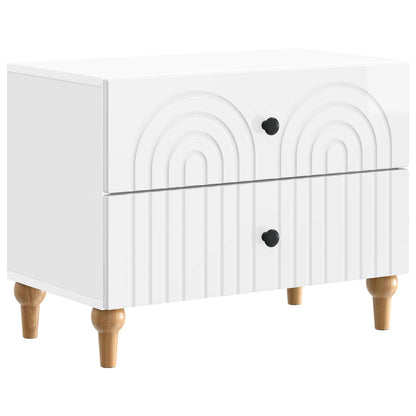 Bedside Cabinet with Drawer High Gloss White 62 x 34.5 x 48 cm
