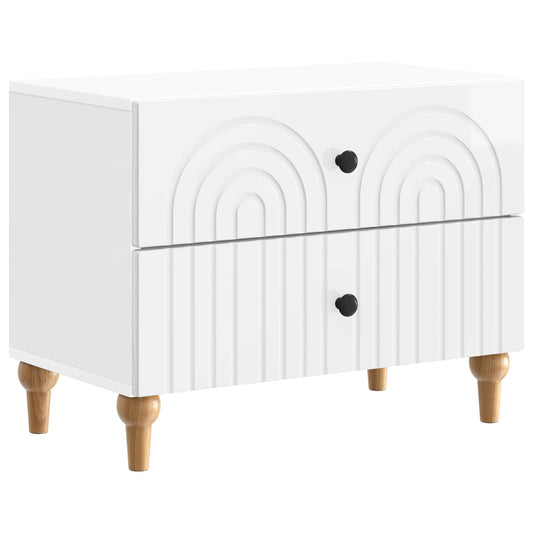 Bedside Cabinet with Drawer High Gloss White 62 x 34.5 x 48 cm