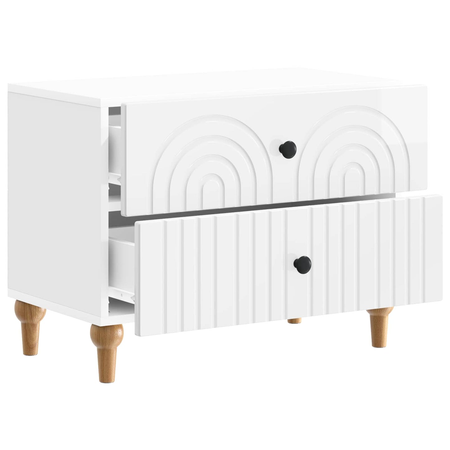 Bedside Cabinet with Drawer High Gloss White 62 x 34.5 x 48 cm