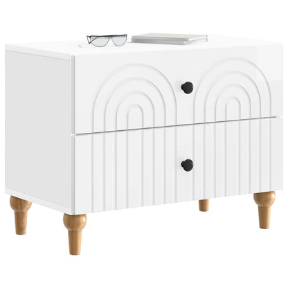 Bedside Cabinet with Drawer High Gloss White 62 x 34.5 x 48 cm