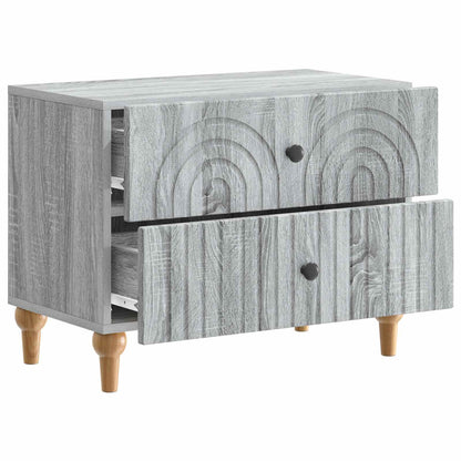 Bedside Cabinet Grey Sonoma 62 x 34.5 x 48 cm Engineered Wood