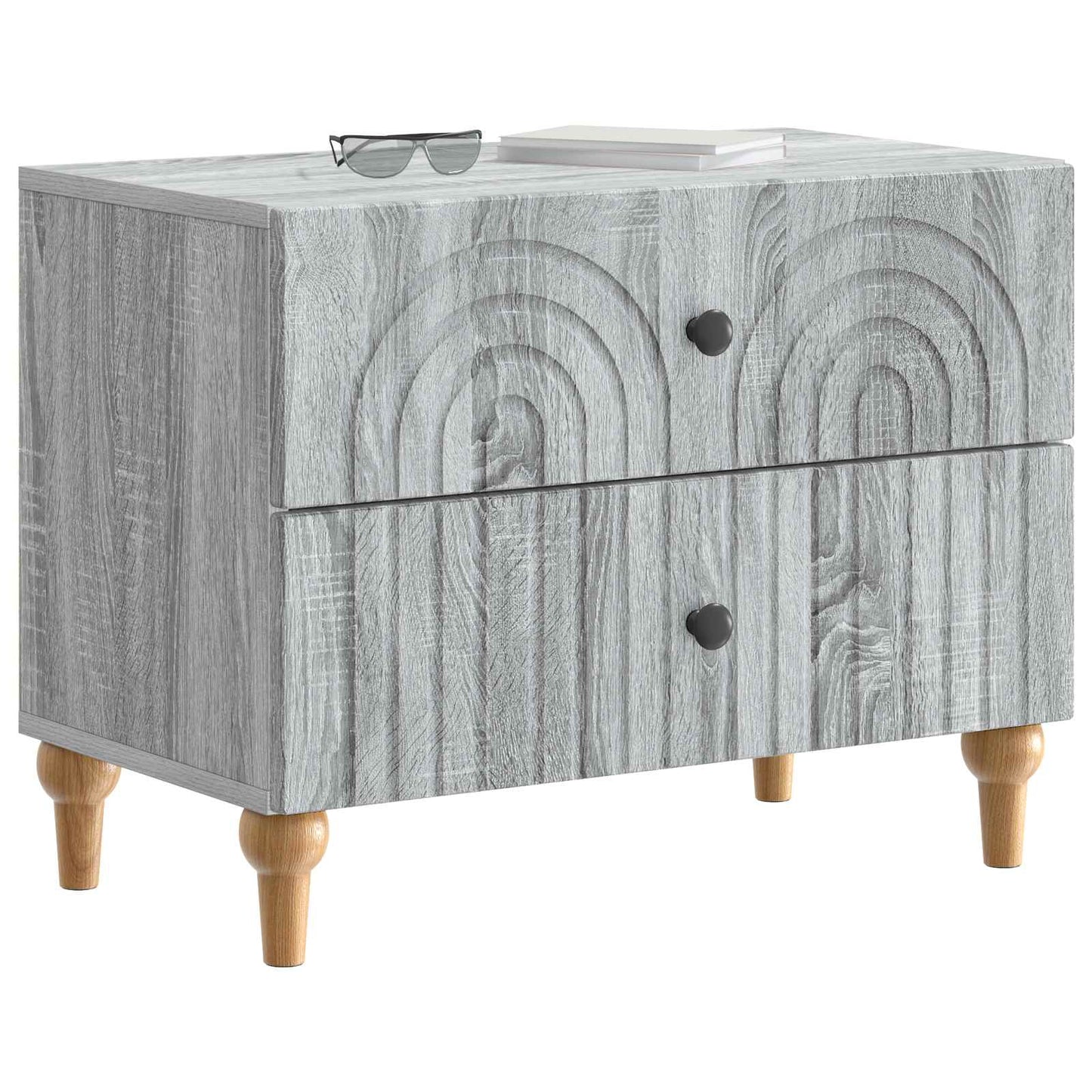 Bedside Cabinet Grey Sonoma 62 x 34.5 x 48 cm Engineered Wood