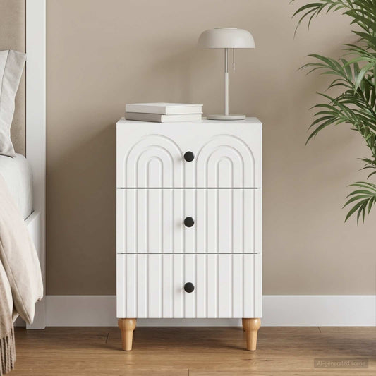 Bedside Cabinet White 43x 41 x 66.5 cm Engineered Wood
