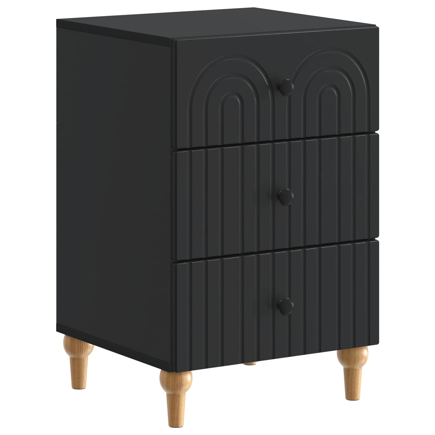Bedside Cabinet Black 43x 41 x 66.5 cm Engineered Wood