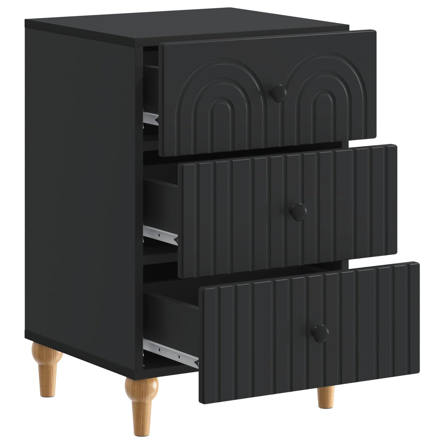 Bedside Cabinet Black 43x 41 x 66.5 cm Engineered Wood