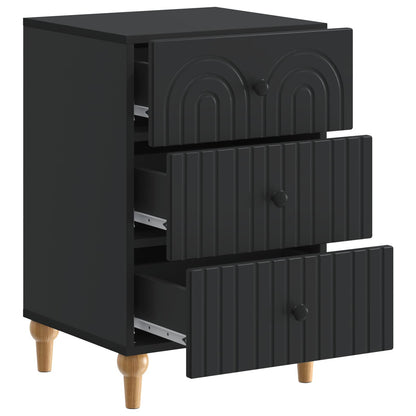 Bedside Cabinet Black 43x 41 x 66.5 cm Engineered Wood