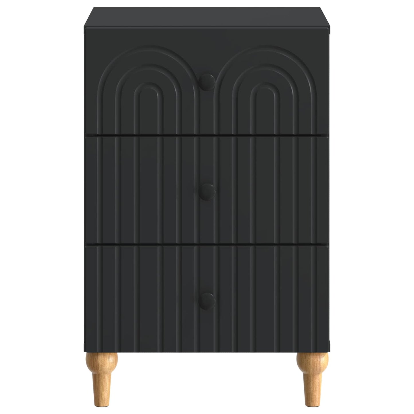 Bedside Cabinet Black 43x 41 x 66.5 cm Engineered Wood
