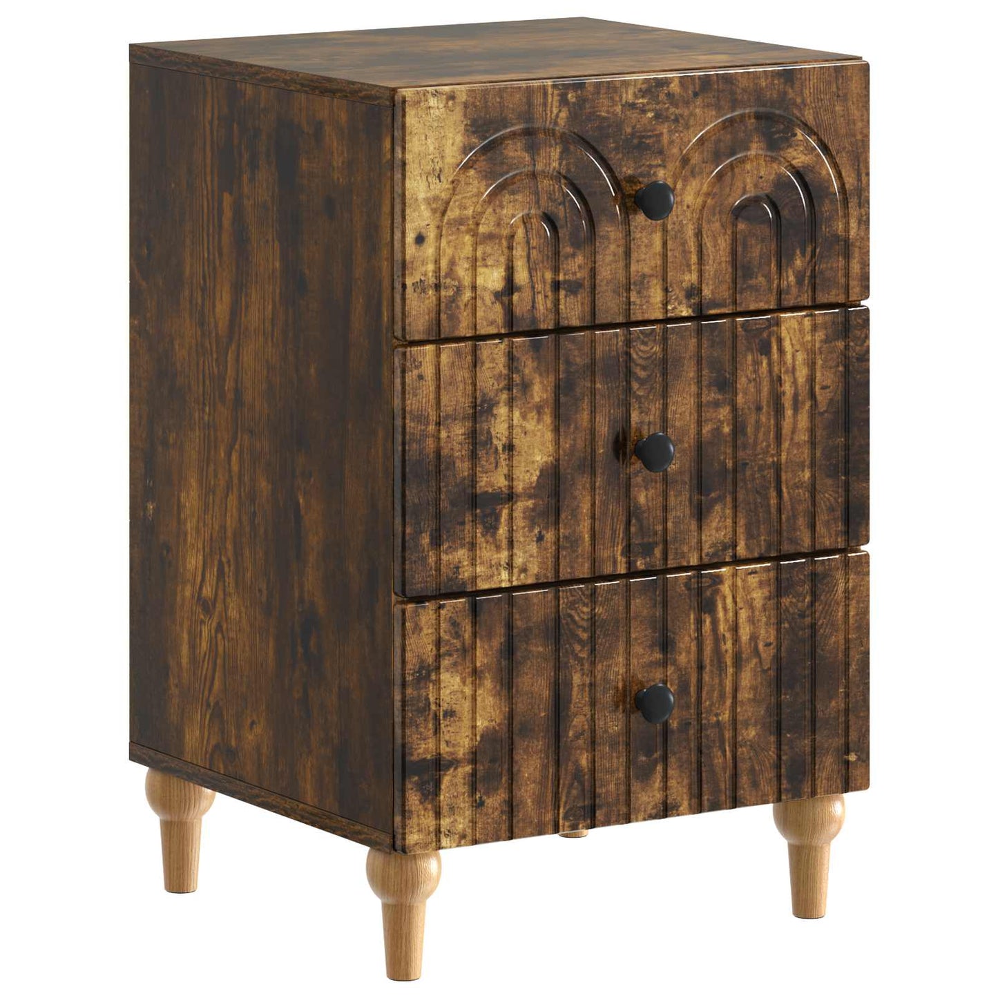 Bedside Cabinet Smoked Oak 43x 41 x 66.5 cm Engineered Wood