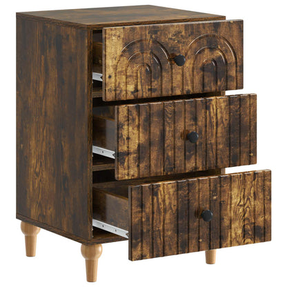 Bedside Cabinet Smoked Oak 43x 41 x 66.5 cm Engineered Wood