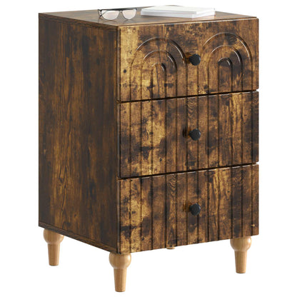 Bedside Cabinet Smoked Oak 43x 41 x 66.5 cm Engineered Wood