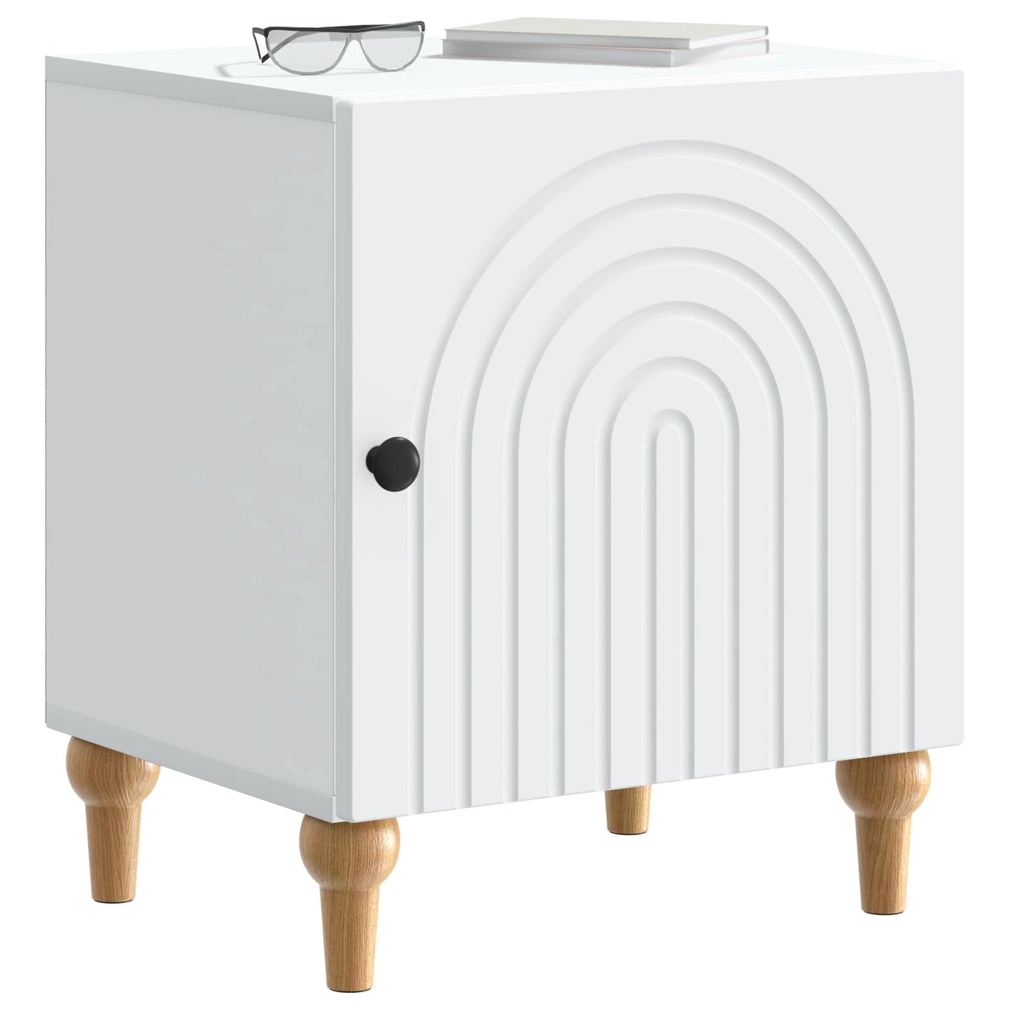 Bedside Cabinet White 43 x 34.5 x 50 cm Engineered Wood