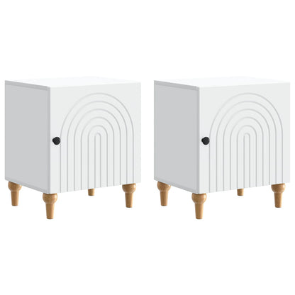 Bedside Cabinet 2 pcs White 43 x 34.5 x 50 cm Engineered Wood