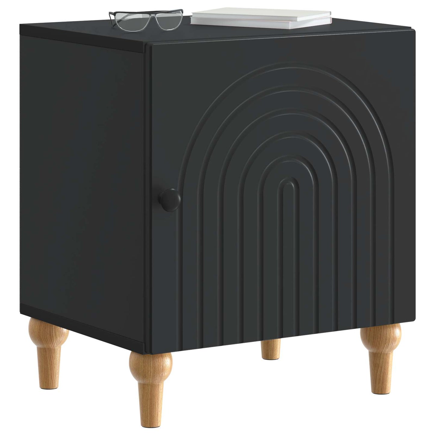 Bedside Cabinet Black 43 x 34.5 x 50 cm Engineered Wood