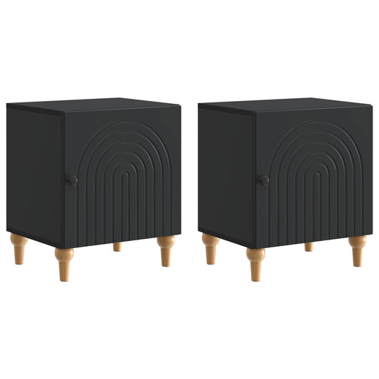 Bedside Cabinet 2 pcs Black 43 x 34.5 x 50 cm Engineered Wood