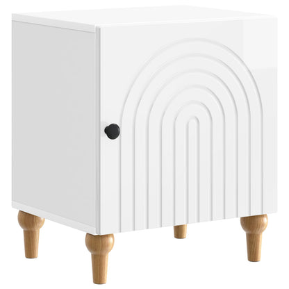 Bedside Cabinet High Gloss White 43 x 34.5 x 50 cm