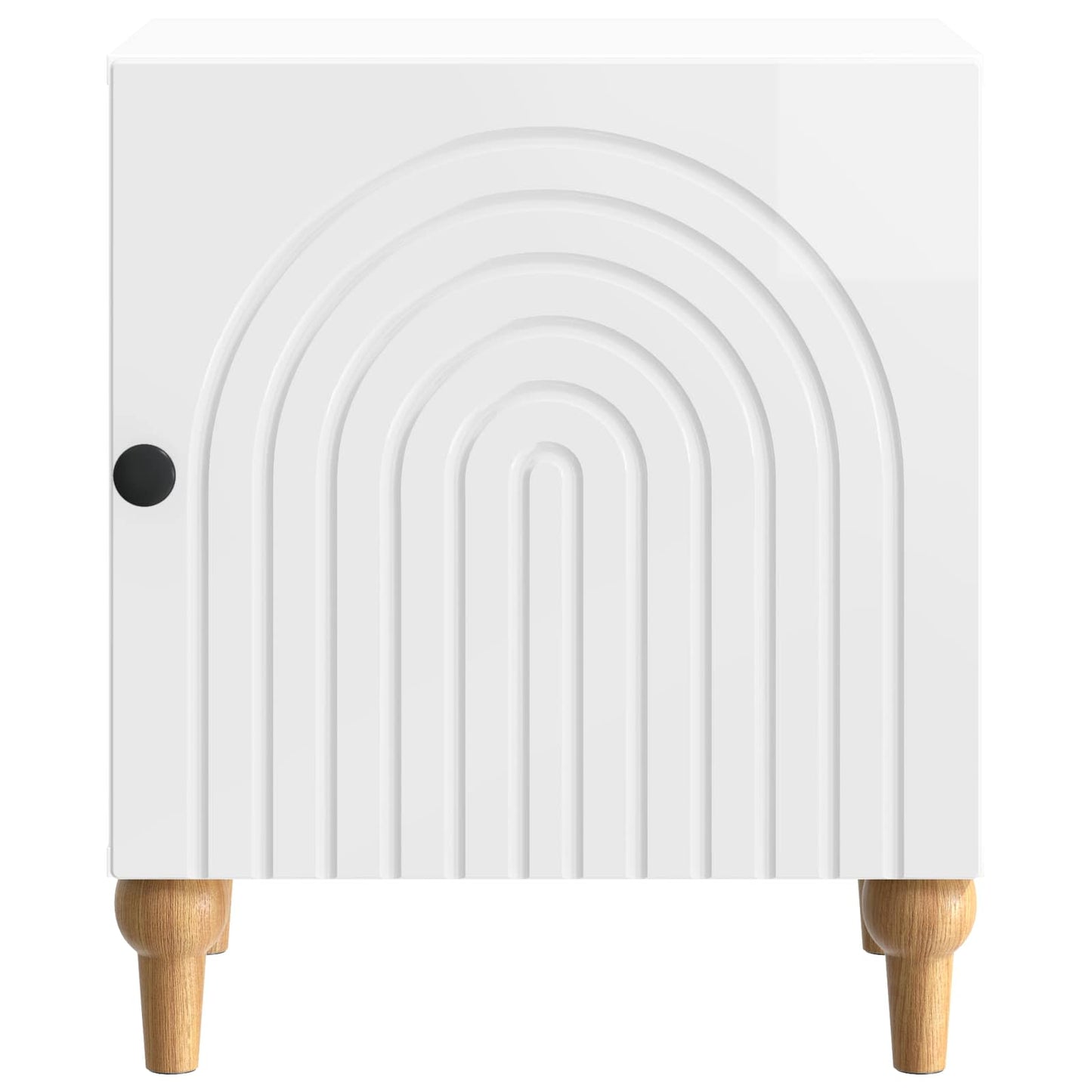Bedside Cabinet High Gloss White 43 x 34.5 x 50 cm