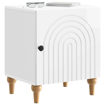 Bedside Cabinet High Gloss White 43 x 34.5 x 50 cm
