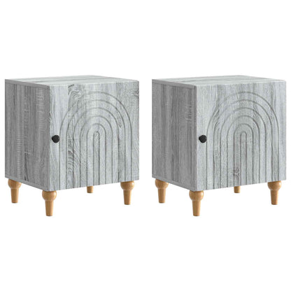 Bedside Cabinet 2 pcs Grey Sonoma 43 x 34.5 x 50 cm