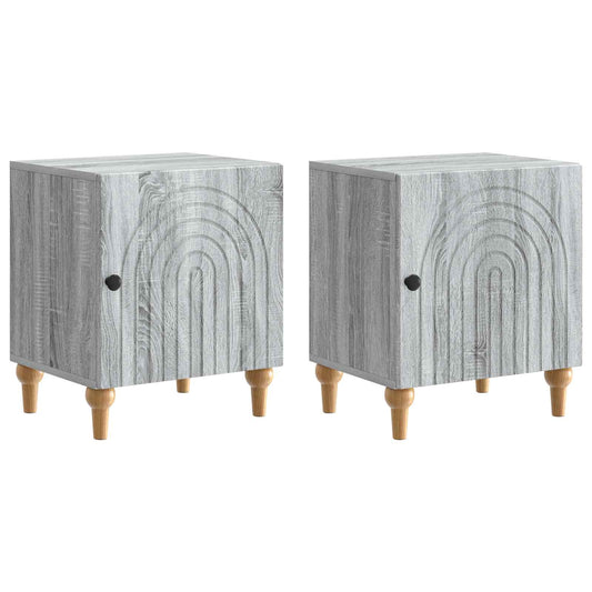 Bedside Cabinet 2 pcs Grey Sonoma 43 x 34.5 x 50 cm
