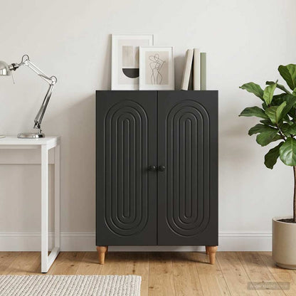Sideboard Black 66 x 34.5 x 90 cm Engineered Wood