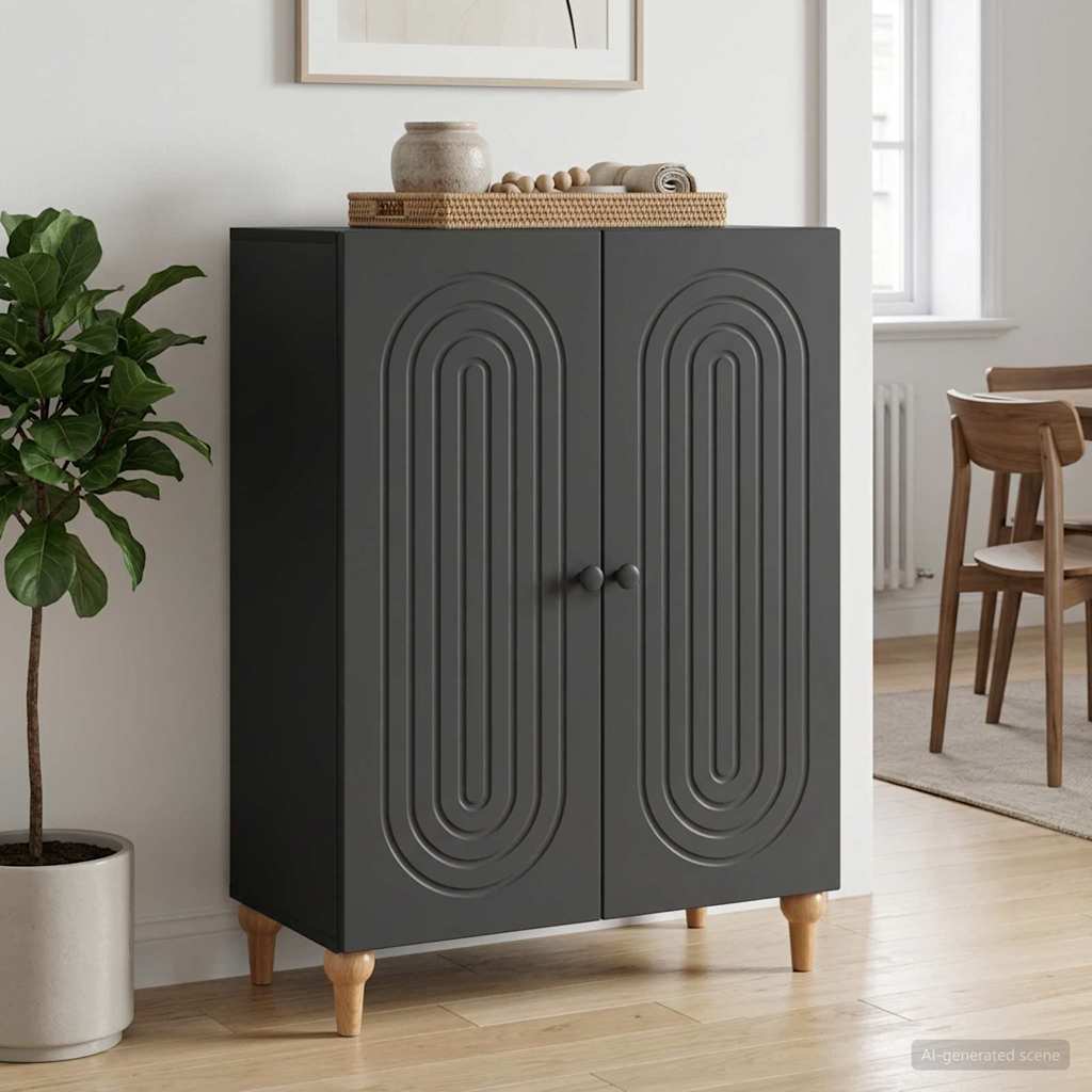 Sideboard Black 66 x 34.5 x 90 cm Engineered Wood