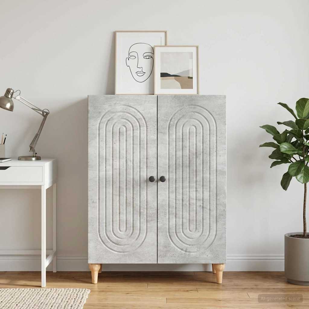 Sideboard Concrete Grey 66 x 34.5 x 90 cm Engineered Wood