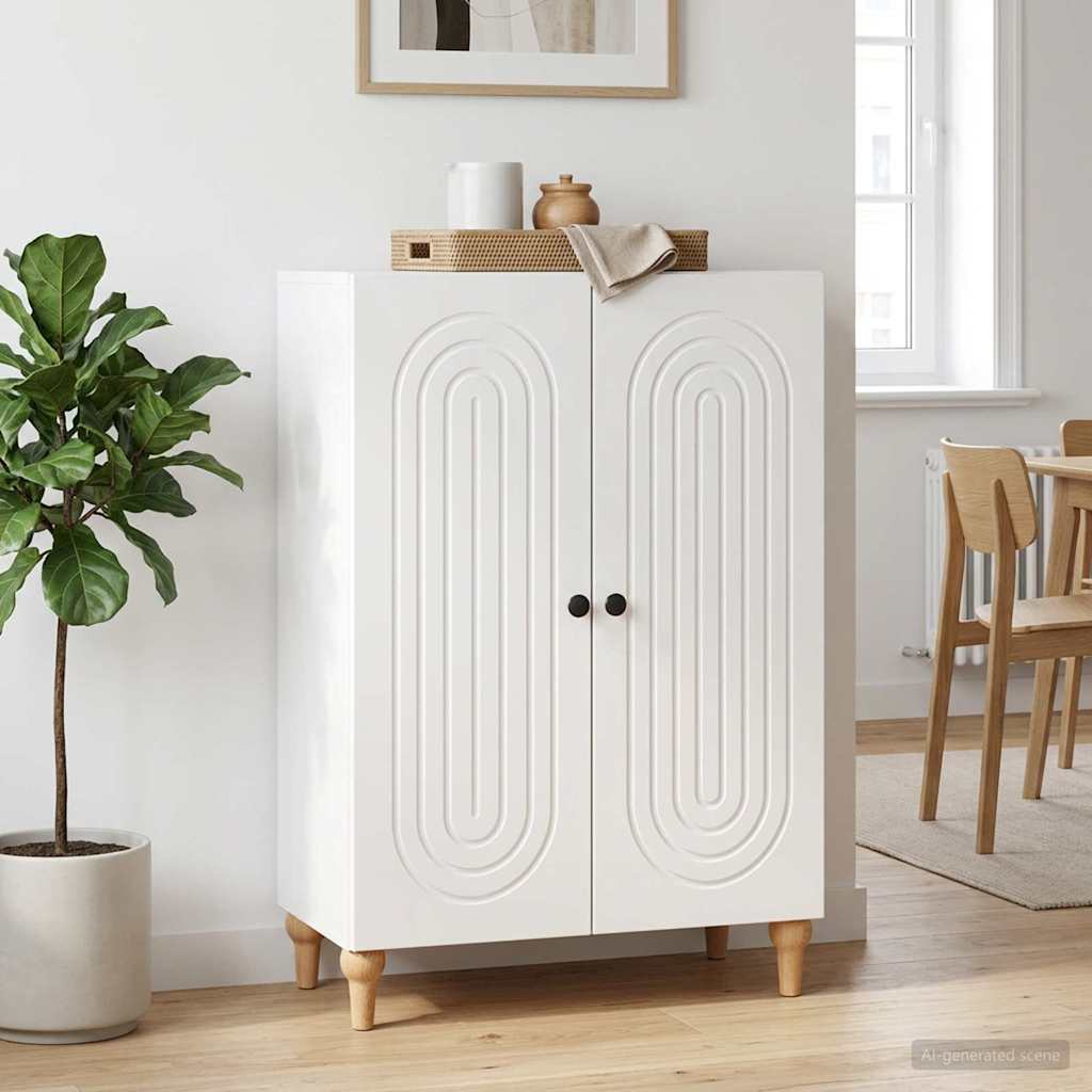 Sideboard High Gloss White 66 x 34.5 x 90 cm Engineered Wood