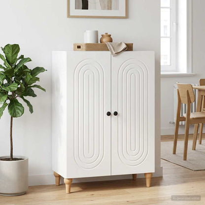 Sideboard High Gloss White 66 x 34.5 x 90 cm Engineered Wood