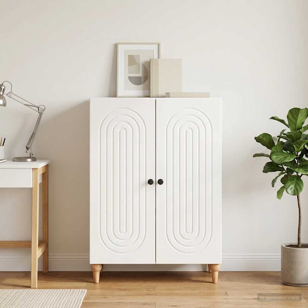 Sideboard High Gloss White 66 x 34.5 x 90 cm Engineered Wood