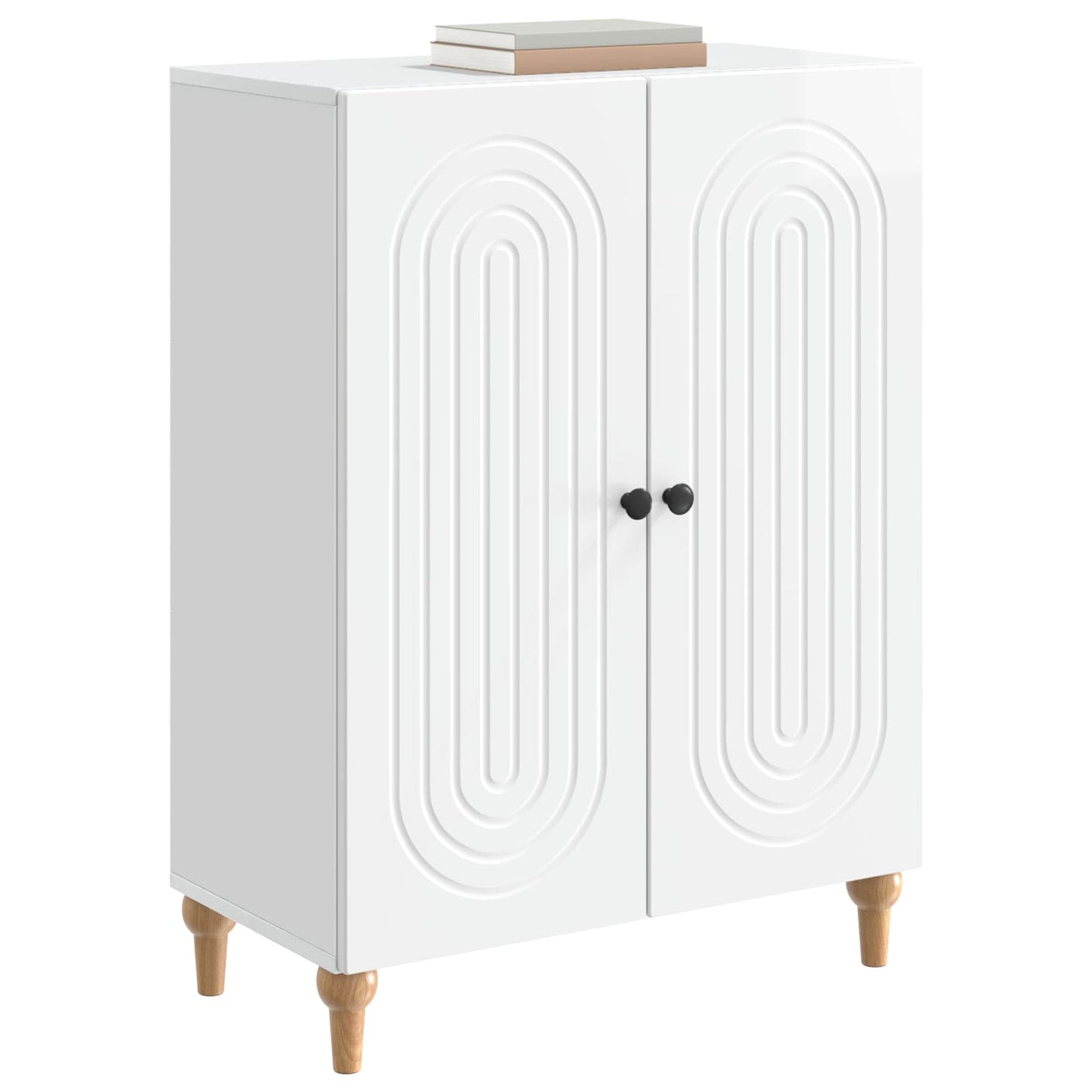 Sideboard High Gloss White 66 x 34.5 x 90 cm Engineered Wood