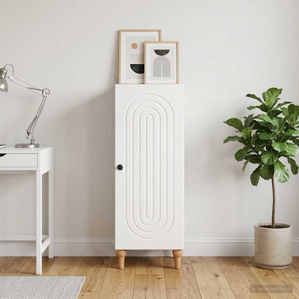 Sideboard High Gloss White 33 x 34.5 x 90 cm Engineered Wood