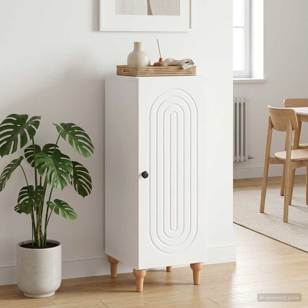 Sideboard High Gloss White 33 x 34.5 x 90 cm Engineered Wood