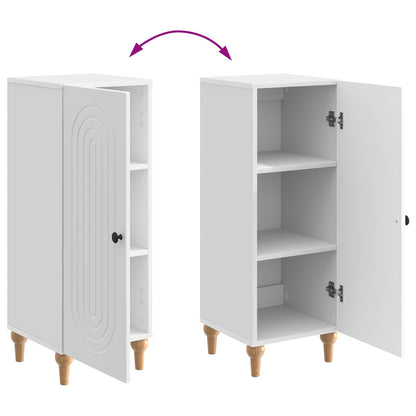 Sideboard High Gloss White 33 x 34.5 x 90 cm Engineered Wood