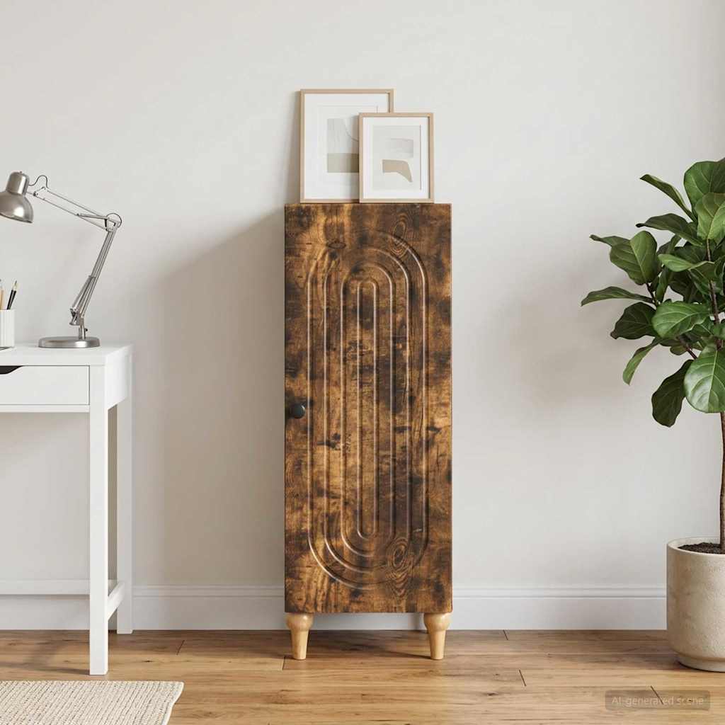 Sideboard Smoked Oak 33 x 34.5 x 90 cm Engineered Wood