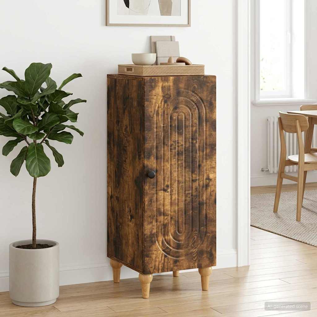 Sideboard Smoked Oak 33 x 34.5 x 90 cm Engineered Wood