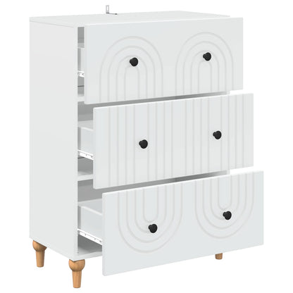 Drawer Cabinet White 66 x 34.5 x 90 cm Engineered Wood